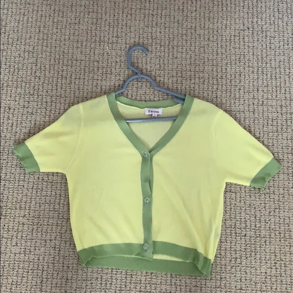 Verge girl green and light yellow top